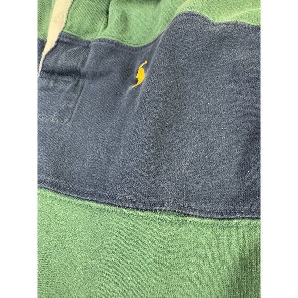 Rare Vintage Y2K Polo Ralph Lauren Rugby Blue Green Stripes Streetwear Hype Kids - Picture 10 of 12